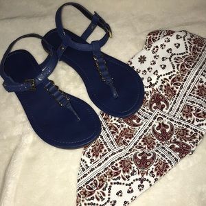 Blue with gold accents sandals